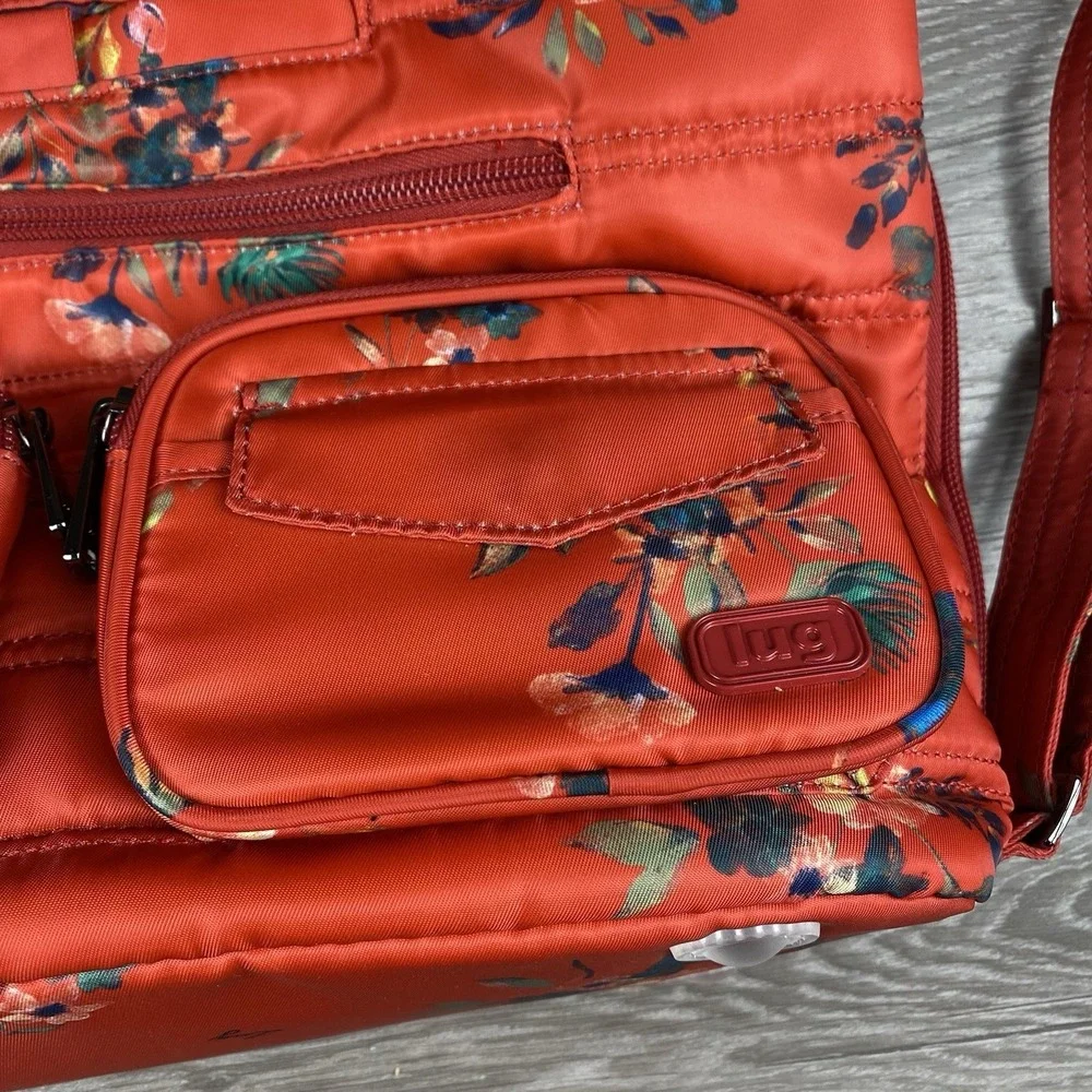Lug Zipliner Convertible Hobo Bag Red‎ Bouquet Floral